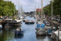 View on canal from bridge Sankt Anne Gade in Copenhagen, Denmark